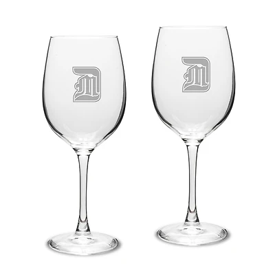 Detroit Mercy Titans Logo 16oz. Two-Piece Traditional White Wine Glass Set