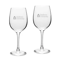 Andrews University Cardinals 16oz. Two-Piece Traditional White Wine Glass Set