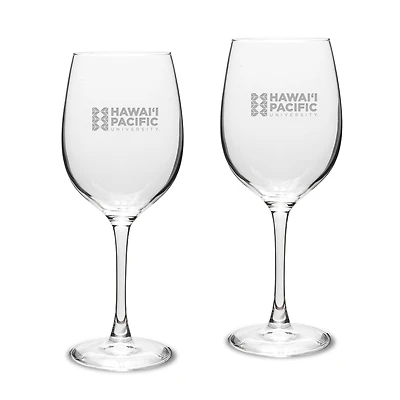 Hawaii Pacific Sharks 16oz. Two-Piece Traditional White Wine Glass Set