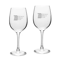 Detroit Mercy Titans Primary Logo 16oz. Two-Piece Traditional White Wine Glass Set