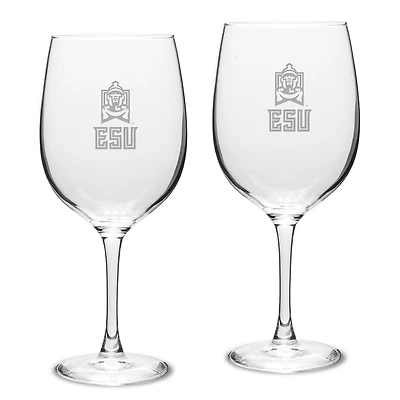 East Stroudsburg Warriors 19oz. 2-Piece Traditional Red Wine Table Glass Set