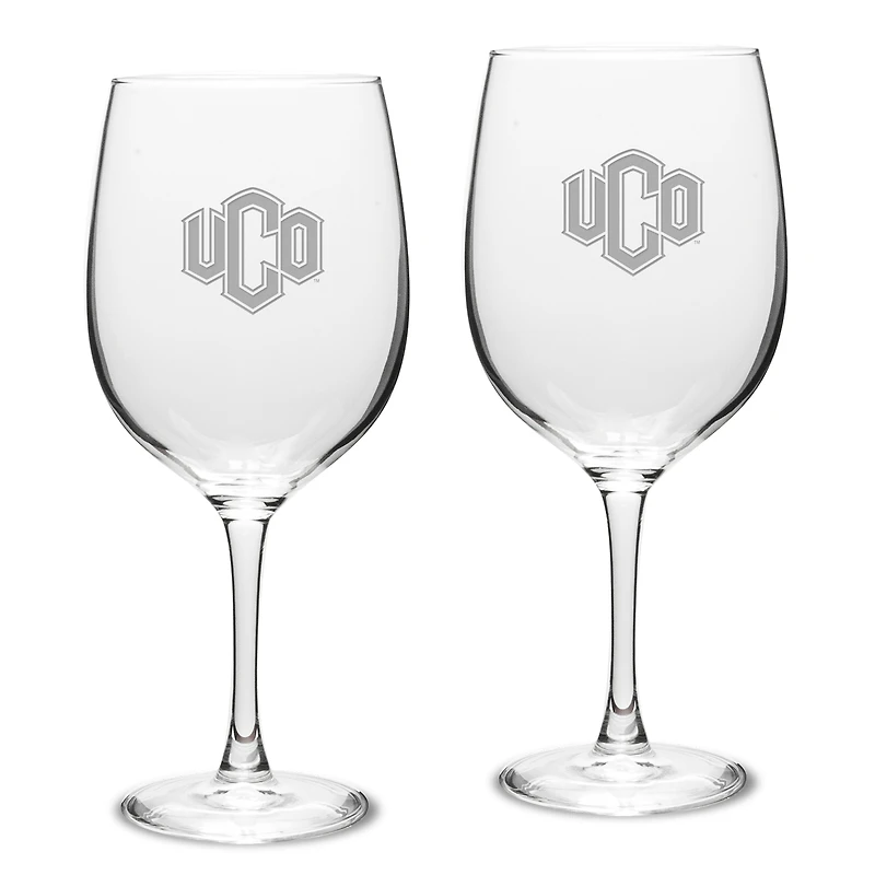 Central Oklahoma Bronchos 19oz. 2-Piece Traditional Red Wine Table Glass Set