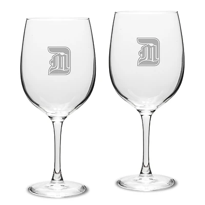Detroit Mercy Titans Logo 19oz. 2-Piece Traditional Red Wine Table Glass Set