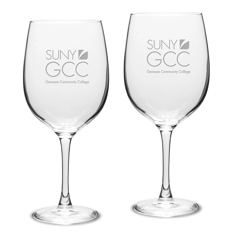 SUNY Genesee Community College 19oz. 2-Piece Traditional Red Wine Table Glass Set