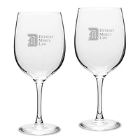 Detroit Mercy Titans Primary Logo 19oz. 2-Piece Traditional Red Wine Table Glass Set