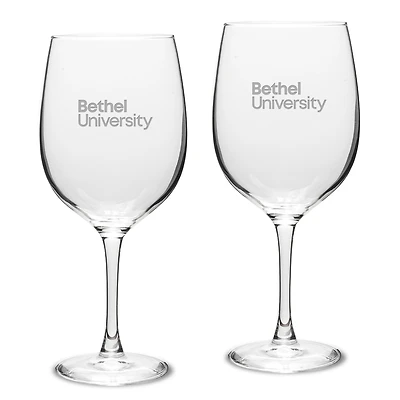 Bethel Wildcats 19oz. 2-Piece Traditional Red Wine Table Glass Set