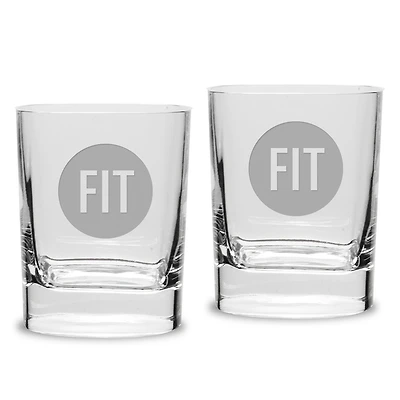 SUNY Fashion Institute of Technology Tigers 2-Piece 11.75oz. Luigi Bormioli Square Double Old Fashion Glass Set