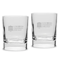 Concordia University (IL) Cougars 2-Piece 11.75oz. Luigi Bormioli Square Double Old Fashion Glass Set