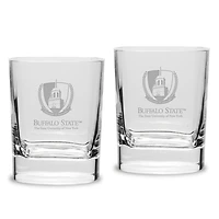 Buffalo State Bengals 2-Piece 11.75oz. Luigi Bormioli Square Double Old Fashion Glass Set