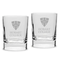 Hobart & William Smith Colleges 2-Piece 11.75oz. Luigi Bormioli Square Double Old Fashion Glass Set