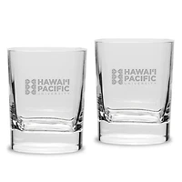 Hawaii Pacific Sharks 2-Piece 11.75oz. Luigi Bormioli Square Double Old Fashion Glass Set