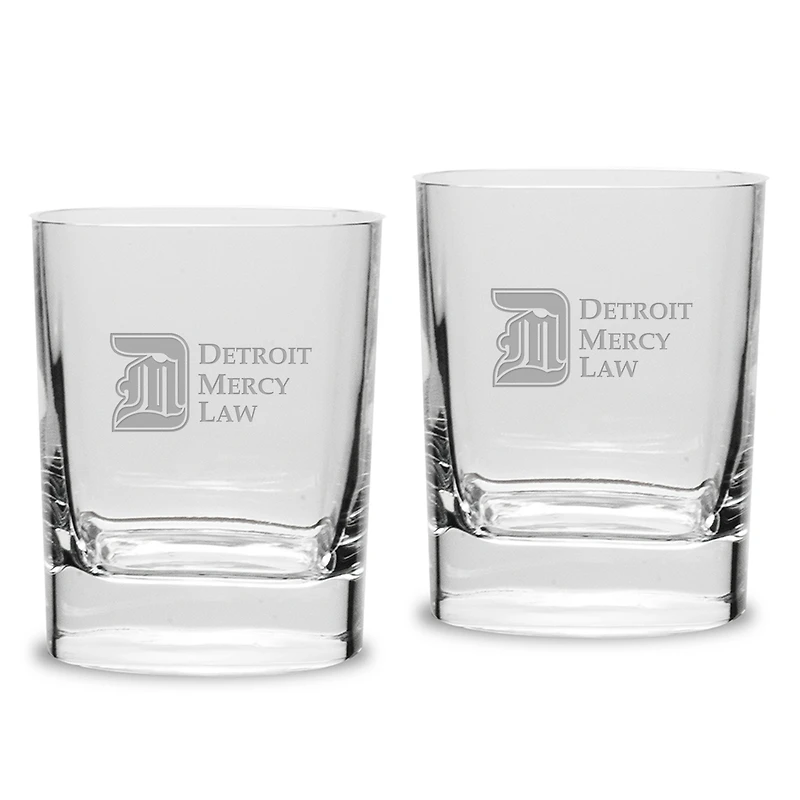 Detroit Mercy Titans 2-Piece 11.75oz. Luigi Bormioli Square Double Old Fashion Glass Set