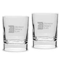 Detroit Mercy Titans 2-Piece 11.75oz. Luigi Bormioli Square Double Old Fashion Glass Set