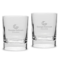 Georgia Gwinnett Grizzlies 2-Piece 11.75oz. Luigi Bormioli Square Double Old Fashion Glass Set