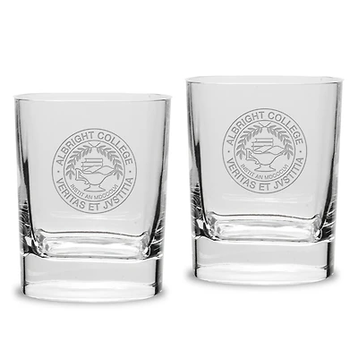 Albright Lions 2-Piece 11.75oz. Luigi Bormioli Square Double Old Fashion Glass Set