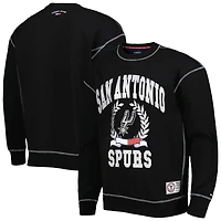 Men's Tommy Jeans Black San Antonio Spurs Peter French Terry Pullover Crew Sweatshirt