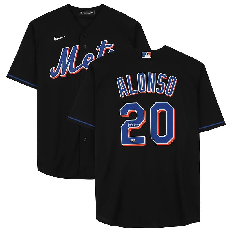 Pete Alonso New York Mets Autographed Black Nike Replica Jersey