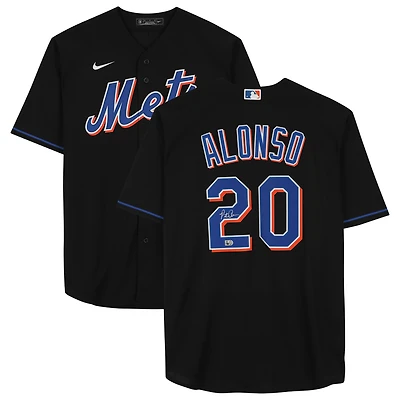 Pete Alonso New York Mets Autographed Black Nike Replica Jersey