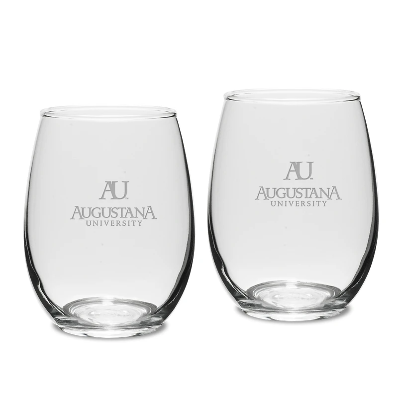 Augustana Vikings 15oz. 2-Piece Stemless Wine Glass Set