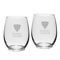 Hobart & William Smith Colleges Team 15oz. 2-Piece Stemless Wine Glass Set