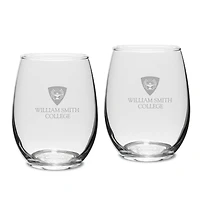 Hobart & William Smith Colleges 15oz. 2-Piece Stemless Wine Glass Set