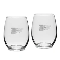 Detroit Mercy Titans 15oz. 2-Piece Stemless Wine Glass Set