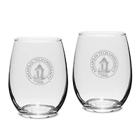 Arkansas Tech 15oz. 2-Piece Stemless Wine Glass Set