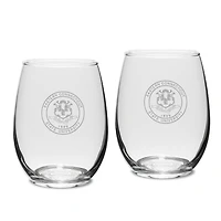 Eastern Connecticut State Warriors 15oz. 2-Piece Stemless Wine Glass Set