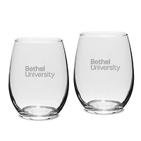Bethel Wildcats 15oz. 2-Piece Stemless Wine Glass Set
