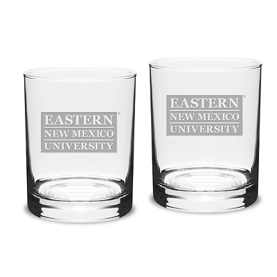 Eastern New Mexico Greyhounds 14oz. 2-Piece Classic Double Old-Fashioned Glass Set