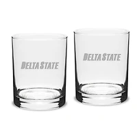 Delta State Statesmen 14oz. 2-Piece Classic Double Old-Fashioned Glass Set
