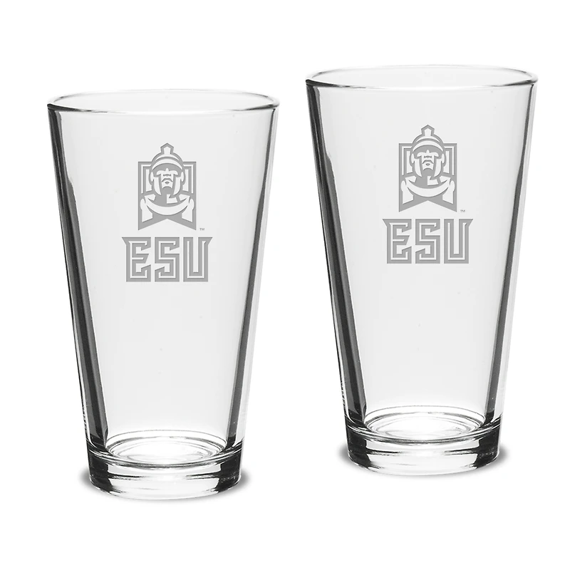 East Stroudsburg Warriors 16oz. 2-Piece Classic Pub Glass Set