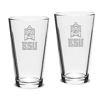 East Stroudsburg Warriors 16oz. 2-Piece Classic Pub Glass Set