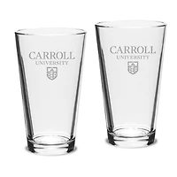 Carroll University Pioneers 16oz. 2-Piece Classic Pub Glass Set