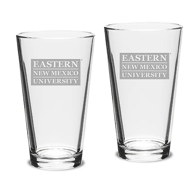Eastern New Mexico Greyhounds 16oz. 2-Piece Classic Pub Glass Set