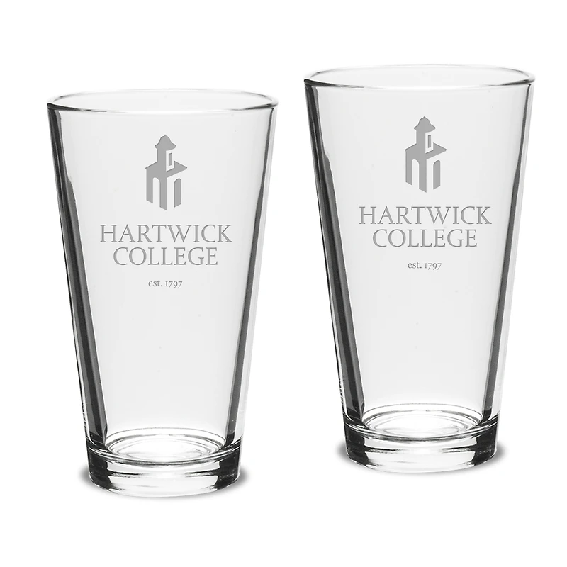 Hartwick College Hawks 16oz. 2-Piece Classic Pub Glass Set