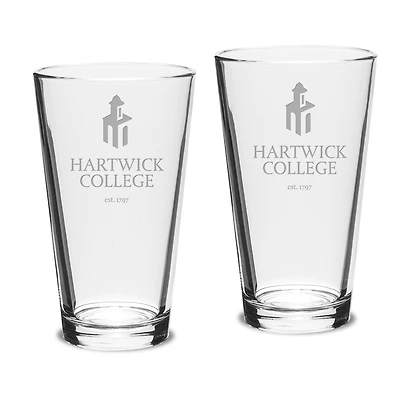 Hartwick College Hawks 16oz. 2-Piece Classic Pub Glass Set