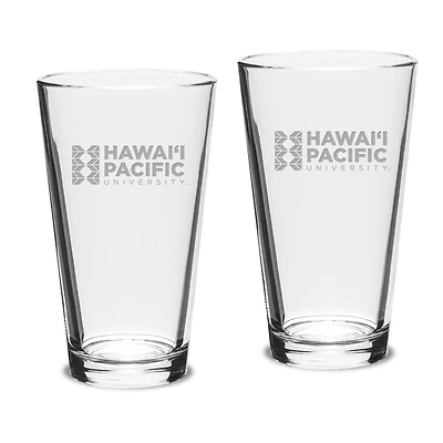 Hawaii Pacific Sharks 16oz. 2-Piece Classic Pub Glass Set