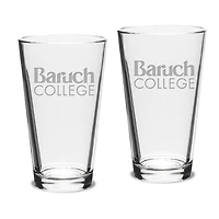 CUNY Baruch College 16oz. 2-Piece Classic Pub Glass Set