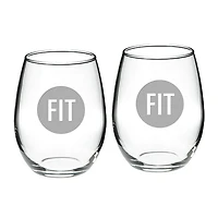 SUNY Fashion Institute of Technology Tigers 21oz. 2-Piece Stemless Wine Glass Set