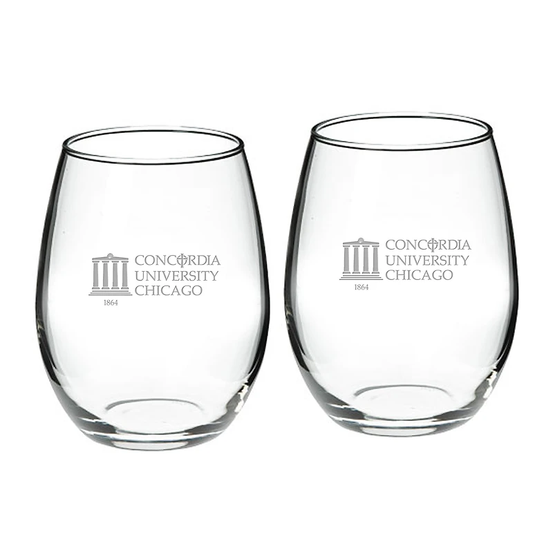 Concordia University (IL) Cougars 21oz. 2-Piece Stemless Wine Glass Set