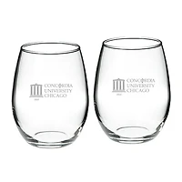 Concordia University (IL) Cougars 21oz. 2-Piece Stemless Wine Glass Set
