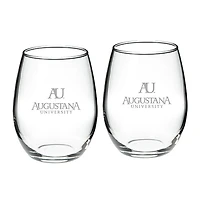 Augustana Vikings 21oz. 2-Piece Stemless Wine Glass Set