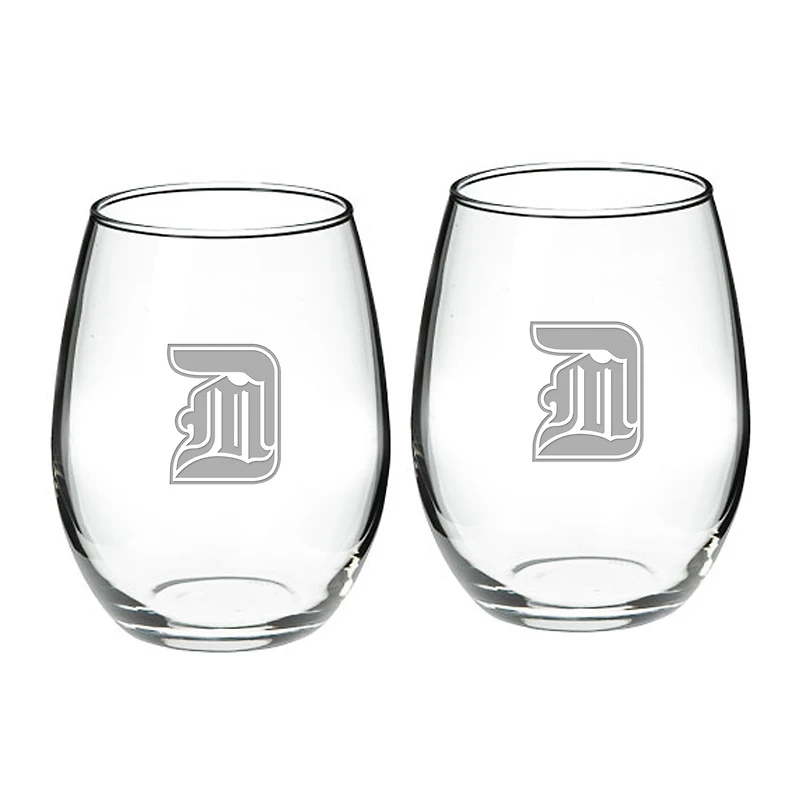 Detroit Mercy Titans Team 21oz. 2-Piece Stemless Wine Glass Set