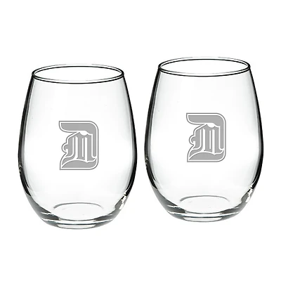 Detroit Mercy Titans Team 21oz. 2-Piece Stemless Wine Glass Set