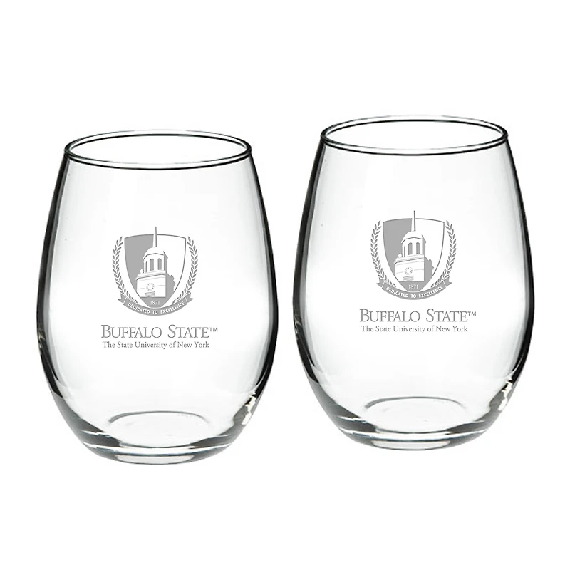 Buffalo State Bengals 21oz. 2-Piece Stemless Wine Glass Set
