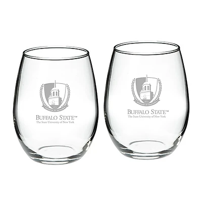 Buffalo State Bengals 21oz. 2-Piece Stemless Wine Glass Set