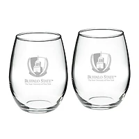 Buffalo State Bengals 21oz. 2-Piece Stemless Wine Glass Set