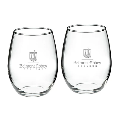 Belmont Abbey Crusaders Team 21oz. 2-Piece Stemless Wine Glass Set