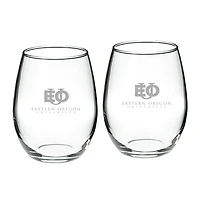 Eastern Oregon Mountaineers Team 21oz. 2-Piece Stemless Wine Glass Set